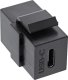 Adapter USB InLine InLine® USB 3.1 Snap-In module, USB-C F/F, black housing 1