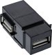 Adapter USB InLine InLine® USB 2.0 Snap-In module, USB-A F/F, angled, black housing 1