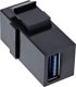 Adapter USB InLine InLine® USB 3.0 Snap-In module, USB-A F/F, black housing 1