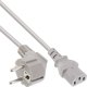 Kabel zasilający InLine InLine® Power cable, Schutzkontakt angled to 3pin IEC C13, grey, 1,0m 1