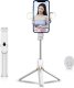 Selfie stick OEM Zestaw / uchwyt selfie z pilotem na bluetooth tripod LED  SSTR-20 biały 1