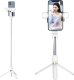Selfie stick OEM Zestaw / uchwyt selfie z pilotem na bluetooth tripod LED  SSTR-20 biały 5
