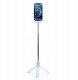 Selfie stick OEM Zestaw / uchwyt selfie z pilotem na bluetooth tripod + LED niebieski R1 1