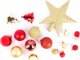 Fééric Lights and Christmas Komplet bombek na choinkę + gwiazda, 44 sztuk w komplecie, kolor czerwono-złoty 4