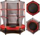 Trampolina ogrodowa dla dzieci siatka 165x160cm czerwona 6