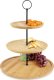 Excellent Houseware Patera bambusowa 3-piętrowa 35 cm 2