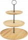 Excellent Houseware Patera bambusowa 3-piętrowa 35 cm 5
