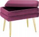 Beliani Welurowa ławka ze schowkiem burgundowa ODESSA 5