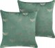 Beliani 2 welurowe poduszki dekoracyjne w motyle 45 x 45 cm zielone YUZURI 1