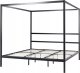 Beliani Łóżko metalowe z baldachimem 180 x 200 cm czarne LESTARDS 4