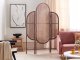 Beliani 3-panelowy składany parawan pokojowy rattanowy 134 x 180 cm naturalny ciemny VIGEVANO 3