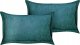 Beliani 2 sztruksowe poduszki dekoracyjne 47 x 27 cm lazurowe ZINNIA 1