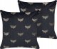Beliani 2 welurowe poduszki dekoracyjne w motyle 45 x 45 cm czarne YUZURI 1