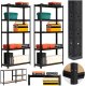 Fancy Garden Regał metalowy magazynowy warsztatowy do garażu piwnicy zestaw 2 szt. 90x30x180 cm - czarny 2
