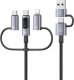 Kabel USB Usams USB-A + USB-C - USB-C + microUSB + Lightning 2 m Szary 1