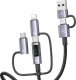 Kabel USB Usams USB-A + USB-C - USB-C + microUSB + Lightning 2 m Szary 3