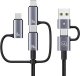 Kabel USB Usams USB-A + USB-C - USB-C + microUSB + Lightning 2 m Szary 1