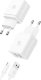 Ładowarka Usams USAMS Ład. siec. 2xUSB 18W + kabel Lightning/USB-A Fast Charging biały/white series HC HCXLTZ01 1