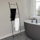 Bathroom Solutions Drabinka wieszak na ręczniki metalowy czarny 150 cm 1