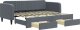 vidaXL Sofa rozsuwana z szufladami, ciemnoszara, 90x200 cm, aksamit 2