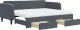 vidaXL Sofa rozsuwana z szufladami, ciemnoszara, 90x200 cm, aksamit 2
