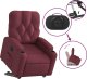 vidaXL Podnoszony fotel rozkładany, winna czerwień, obity tkaniną 6