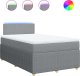 vidaXL Łóżko kontynentalne z materacem, jasnoszare, 120x190 cm tkanina 2