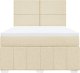 vidaXL Łóżko kontynentalne z materacem, kremowe, tkanina, 140x200 cm 4
