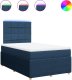 vidaXL Łóżko kontynentalne z materacem, niebieskie, 120x190cm, tkanina 2