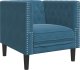 vidaXL Fotel Chesterfield, niebieski, tapicerowany aksamitem 2