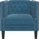 vidaXL Fotel Chesterfield, niebieski, tapicerowany aksamitem 4
