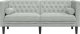 vidaXL Sofa Chesterfield z wałkami, dwuosobowa, jasnoszara, aksamit 4
