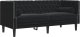 vidaXL Sofa Chesterfield z wałkami, dwuosobowa, czarna, aksamit 2