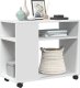 vidaXL Stolik boczny na kółkach, biały, 70x35x60 cm 4