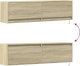vidaXL Ścienna szafka TV z LED, dąb sonoma, 140x31x38 cm 10