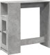 vidaXL Stolik barowy z przegrodami, szarość betonu, 101x40x103,5 cm 2