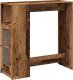 vidaXL Stolik barowy z przegrodami, stare drewno, 101x40x103,5 cm 2