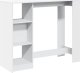 vidaXL Stolik barowy z regałem, biały, 124x46x103,5 cm 2