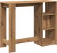 vidaXL Stolik barowy z regałem, dąb artisian, 124x46x103,5 cm 6