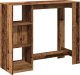 vidaXL Stolik barowy z regałem, stare drewno, 124x46x103,5 cm 2