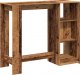 vidaXL Stolik barowy z regałem, stare drewno, 124x46x103,5 cm 6