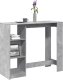 vidaXL Stolik barowy z regałem, szarość betonu, 124x46x103,5 cm 1