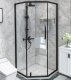 Toule Kabina prysznicowa 90 cm 5 kątna czarna LOFT z 5cm brodzikiem CE 1