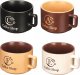 Vessia Zestaw 4 ceramicznych kubków na metalowym stojaku COFFEE SHOP, 180 ml 1