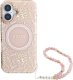 Guess Guess GUHMP16MHCPOFPP iPhone 16 Plus 6.7" różowy/pink hardcase IML Flowers Allover Electro With Pearl Strap MagSafe 2