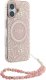 Guess Guess GUHMP16MHCPOFPP iPhone 16 Plus 6.7" różowy/pink hardcase IML Flowers Allover Electro With Pearl Strap MagSafe 3