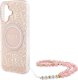 Guess Guess GUHMP16MHCPOFPP iPhone 16 Plus 6.7" różowy/pink hardcase IML Flowers Allover Electro With Pearl Strap MagSafe 5