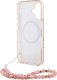 Guess Guess GUHMP16MHCPOFPP iPhone 16 Plus 6.7" różowy/pink hardcase IML Flowers Allover Electro With Pearl Strap MagSafe 6