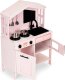 Ecotoys Drewniana kuchnia dla dzieci piekarnik palniki mikrofala akcesoria ECOTOYS 2
