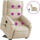 vidaXL Podnoszony fotel masujący, elektryczny, rozkładany, kremowy 2